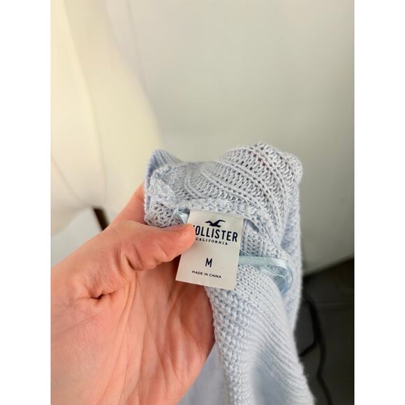 Hollister Dusty Blue Reversible Twist Knot Sweater Medium - Picture 7 of 7